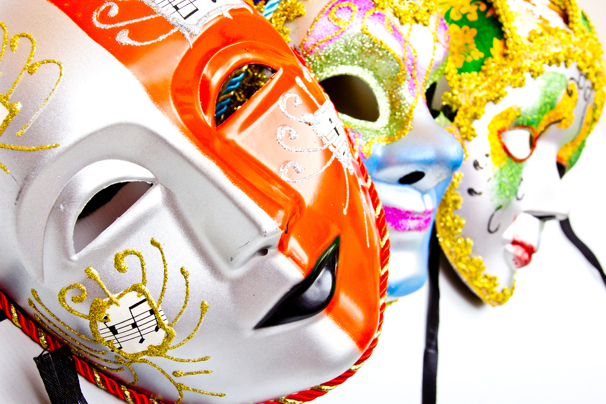 white drama masks